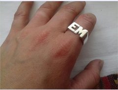 Anillo sello 2 iniciales en Plata hecho a mano - comprar online