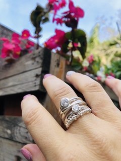 Anillo PARIS de Plata con 2 piedras