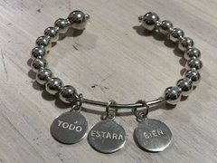 Pulsera Esclava de Esferas 2 medallas personalizadas en Plata en internet