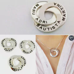 Dije 3 argollas rusas con Nombres de Plata con Cadena de Regalo - comprar online
