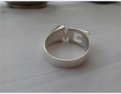 Anillo sello 2 iniciales en Plata hecho a mano - tienda online