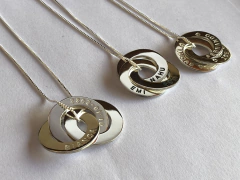 Dije 3 argollas rusas con Nombres de Plata con Cadena de Regalo - Los Orfebres