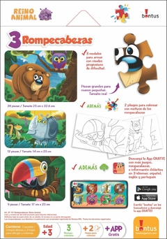 Mis Puzzles x 3 Reino Animal "Bontus" - Mayorista La Rana