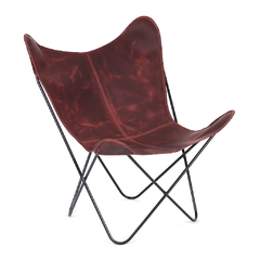 BUTTERFLY CHAIR · L E A T H E R · MALBEC