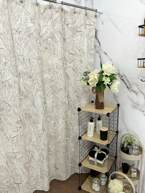 Cortina de Baño Linea Italiana Vittoria Doble Capa beige en internet