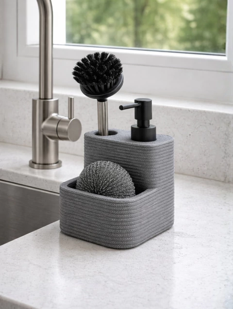 Dispenser cocina resina + accesorios Imut Gris