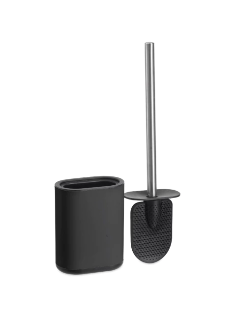 Escobilla Inodoro Cepillo Sanitario Acero Inox Oval Silicona Negra en internet