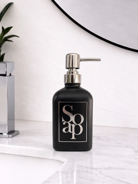 Dispenser De Baño Jabon Liquido Vidrio Smart Soap Negro