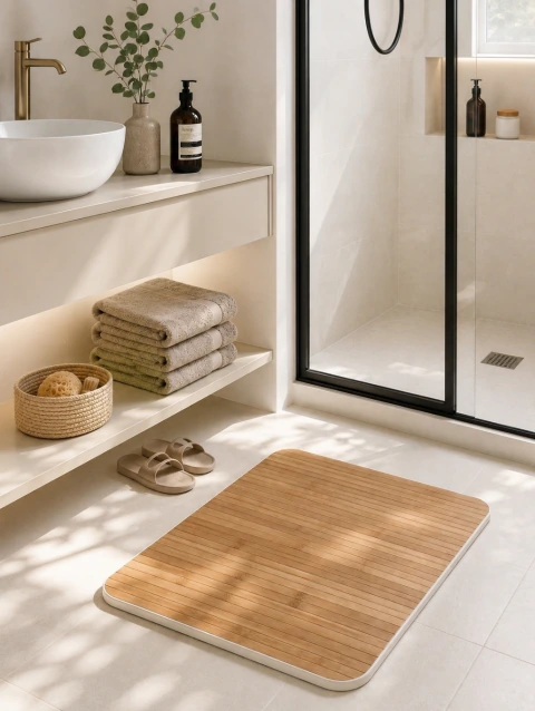 Placa Absorbente de Diatomite Kary Bamboo 39x60 cm