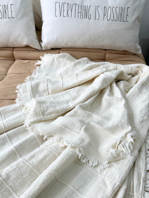 Mantas Rustica tejido Bambula 135 x 230 cm - comprar online