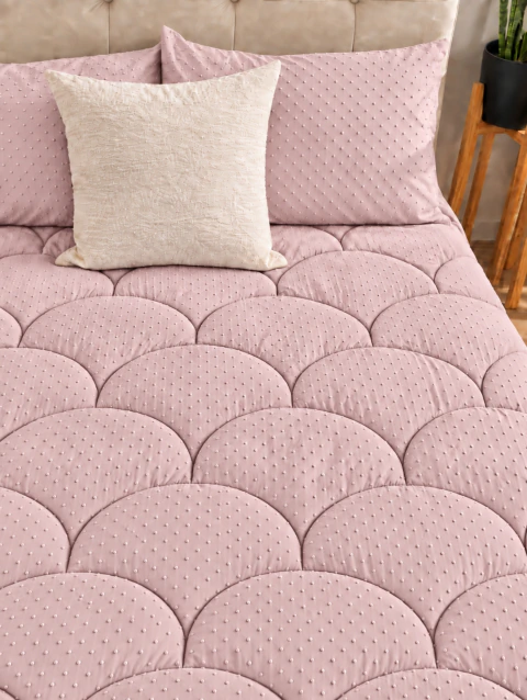 Cubrecama 4 Estaciones Queen Rosa-Fundas 3D