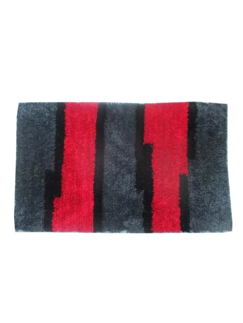 Alfombra De Baño Microfibra Indra Gris Rojo 40x60 cm - comprar online