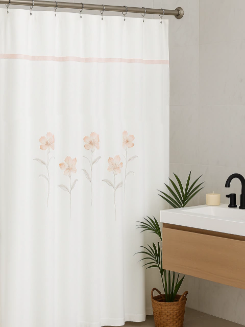 Cortina de Baño Modelo Azalea Flower Natural - comprar online
