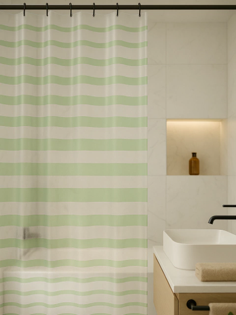 Cortina de Baño Pvc Zinia Verde - comprar online