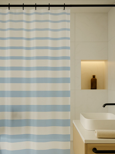 Cortina de Baño Pvc Zinia Turquesa - comprar online