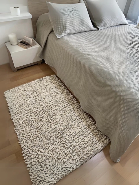 Alfombra algodon MIKA natural 80x120 cm - comprar online