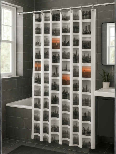 Cortina de Baño Pvc Brooklyn - comprar online