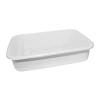 BACIA 10 LITROS BRANCA COM TAMPA TRANSPARENTE