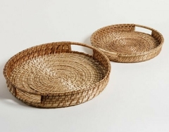 Bandeja Josefa circular grande beige