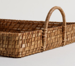 Bandeja Josefa rectangular con manija chica beige - comprar online