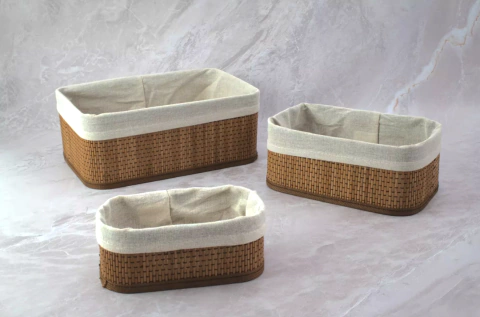 Canastos Panda set x 3 beige