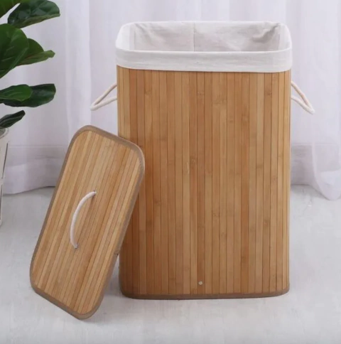 Cesto Laundry Bambú beige rectangular - comprar online