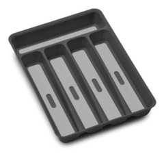 Organizador de cubiertos 5 divisiones antideslizante gris