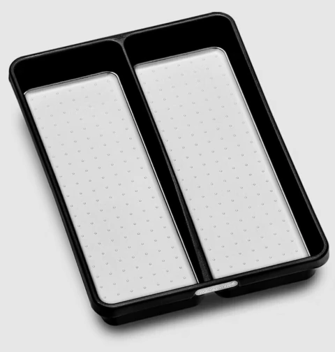 Organizador de utensilios 2 divisiones antideslizante negro - comprar online