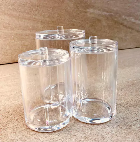 Organizador algodón e hisopos triple con tapa