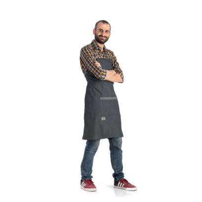 Delantal liso jean gris