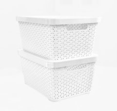 Tapa de rattan mediano o contenedor básico grande blanco en internet