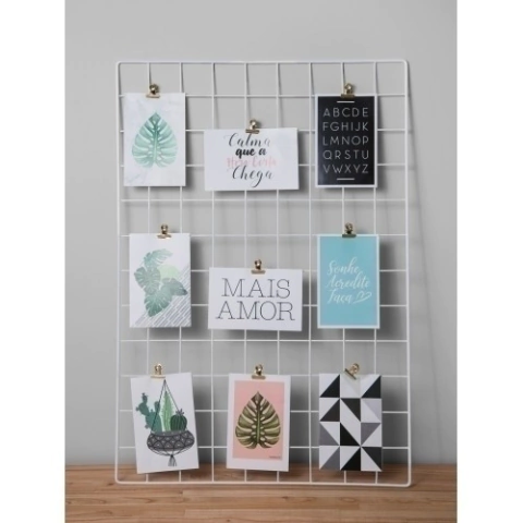 Rejilla porta notas y fotos blanca