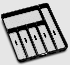 Organizador de cubiertos y utensilios antideslizante negro - comprar online