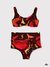 Corpiño Doroty - Culotte Doble cintura - Pajaros rojo
