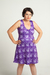 Vestido Nolineal sin mangas - Pájaros violeta