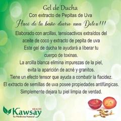 Gel de Ducha (con extracto de pepitas de uva) KAWSAY HEALTH - 500 gr - Kumara Almacén Natural