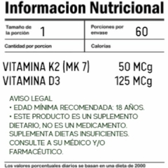 Vitamina D3 + k2 GENOMYK - 60 comprimidos - comprar online