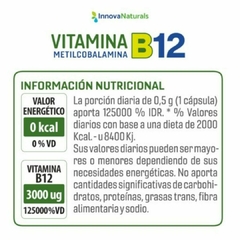Vitamina B12 - Metilcobalamina INNOVANATURALS - 30 cápsulas en internet