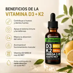 Vitamina D3 + K2 Gotas Sublinguales ESENCIAL VIDA - 30 ml - comprar online
