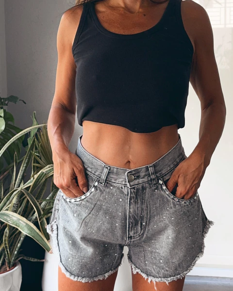 SHORT CON STRASS HANNA - comprar online