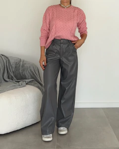 PANTALON WIDE LEG ENGOMADO ROSE - tienda online
