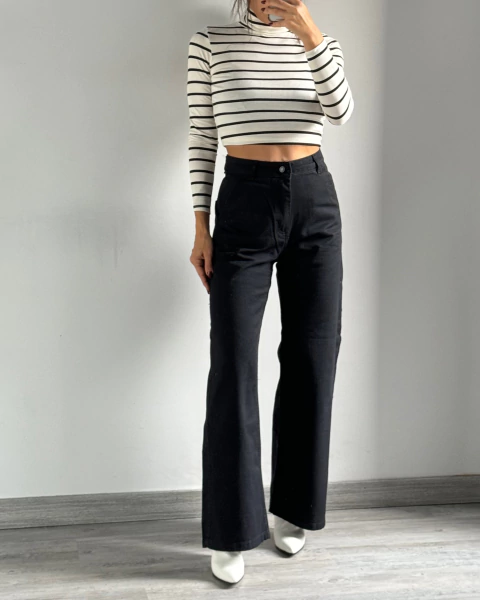 JEAN WIDE LEG SCARLET
