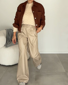 PANTALON WIDE LEG ENGOMADO ROSE