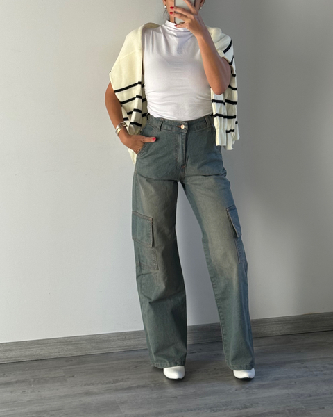 JEAN WIDE LEG CARGO JORDAN