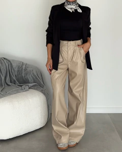 Imagen de PANTALON WIDE LEG ENGOMADO ROSE