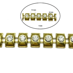 Cadena Cuadrada con Strass AR-851/GR