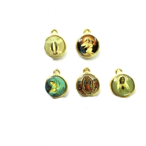 Dijes Religioso Niquel Con Dome X 5 Unidad ( ARG-9030/N/11 )