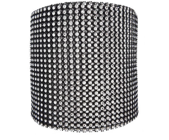 GALON FALSO STRASS BASE NEGRIO 12 CM - comprar online