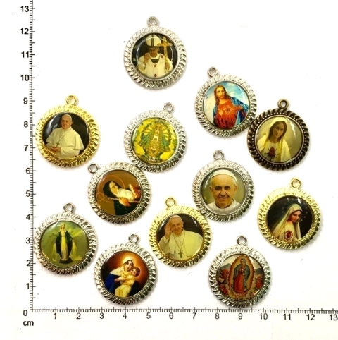 Dijes Religioso Niquel Con Dome X 5 Unidad ( ARG-9093/N/8 )