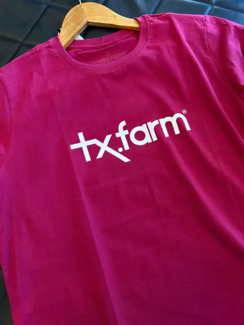CAMISETA MASCULINA TEXAS FARM - CM258 - ROSA MAGENTA